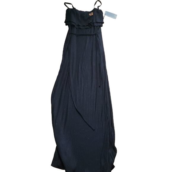 Coogi Black Ruffle Sleeveless Maxi Dress Women's Size 1X NWT - Picture 2 of 9